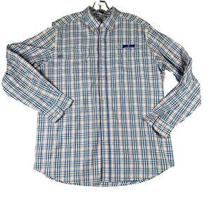 Southern Tide‎ Mens Large Blue Plaid Vented Long Sleeve Button Up Classic Fit
